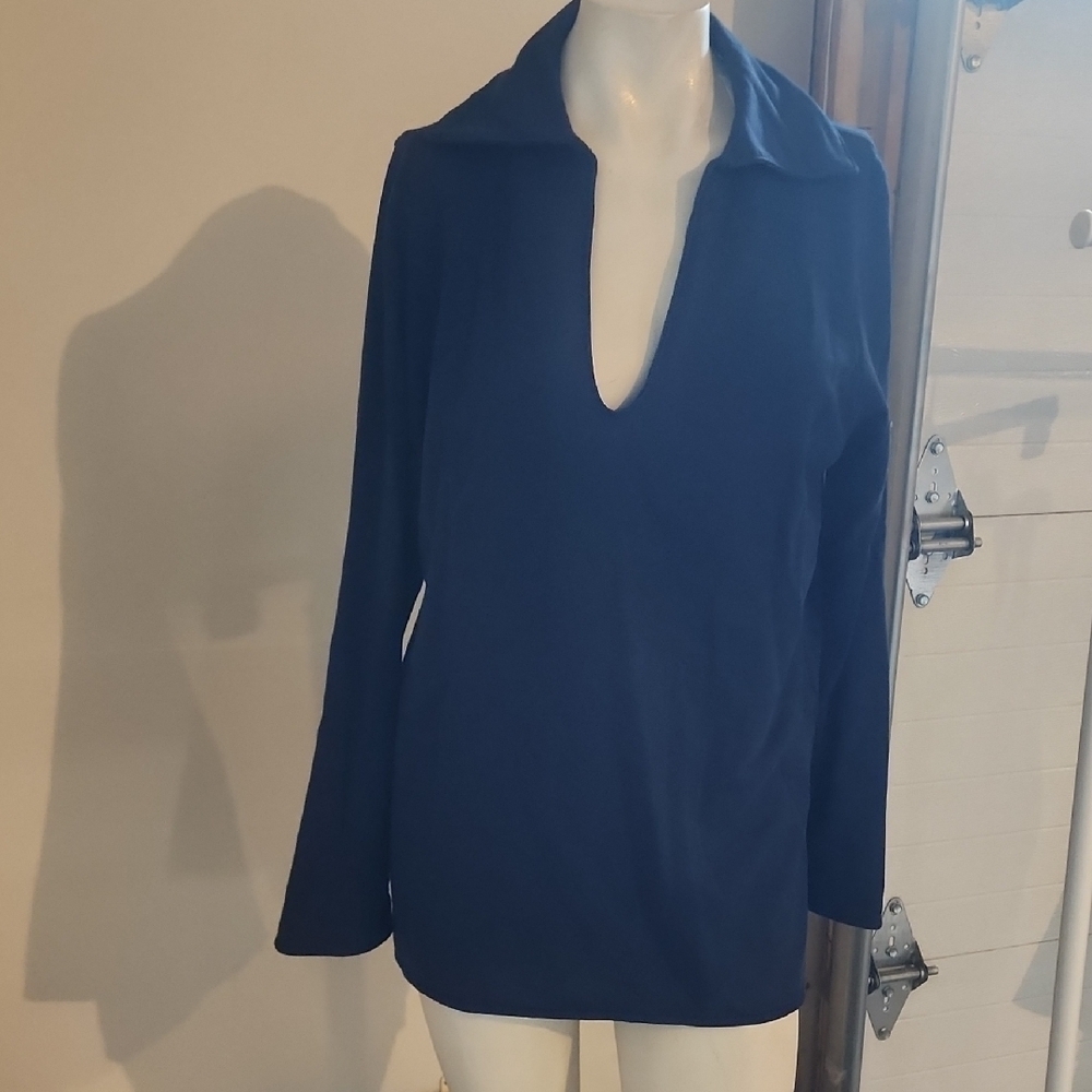 Peter Millar Navy Women's Corinne Collard Top Size M